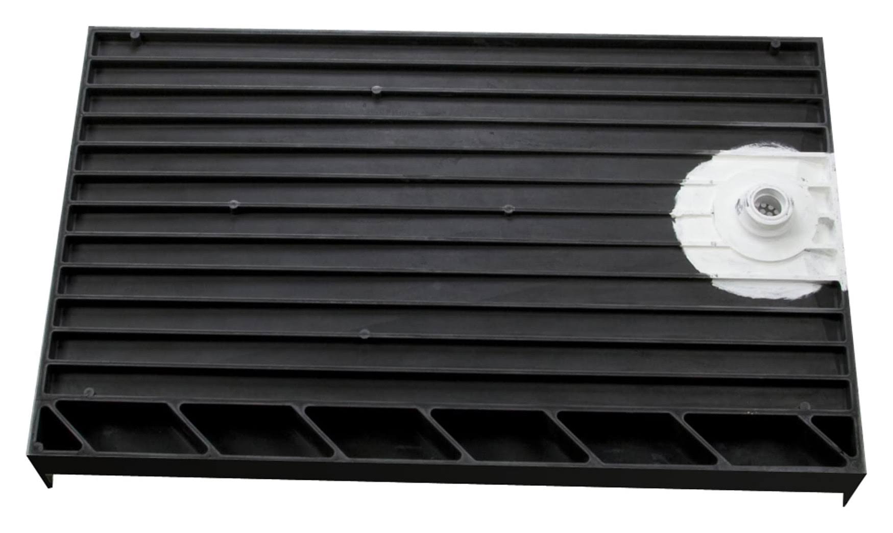 Tile Redi Single Curb Shower Pan,Left Drain 4260L-PVC, Black