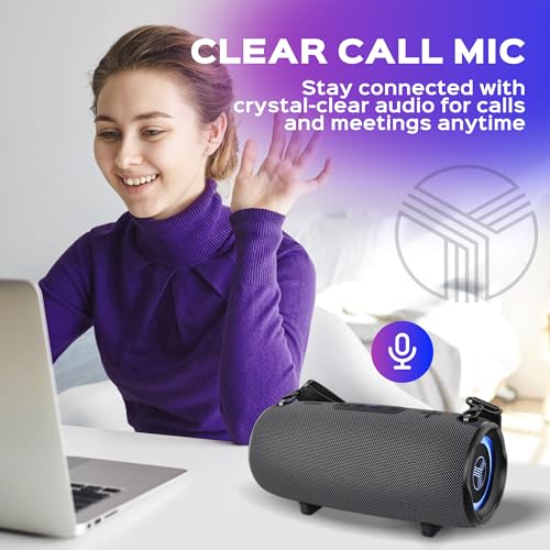 TREBLAB Ultra Loud Wireless Speaker - 60W Stereo Sound with Deep Bass, 20H Playtime, Powerbank, Waterproof