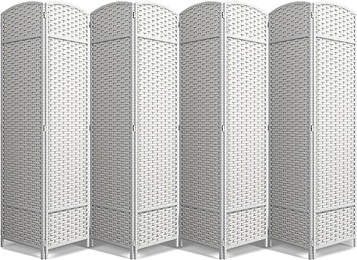 Sorbus 8-Panel Black Room Divider with Double Hinged Panels, 6 ft Tall Folding Privacy Screen