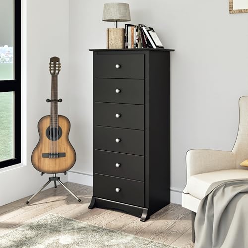 Prepac Sonoma 6 Drawer Dresser for Bedroom, Tall Chest of Drawers, Bedroom Furniture, Clothes Storage and Organizer, 19" D x 23.25" W x 52.75" H
