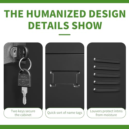 6 Doors Metal Lockers for Employees, Steel Storage Locker with Lock and Card Slot, Employee Lockers for Home, Office, School, Gym
