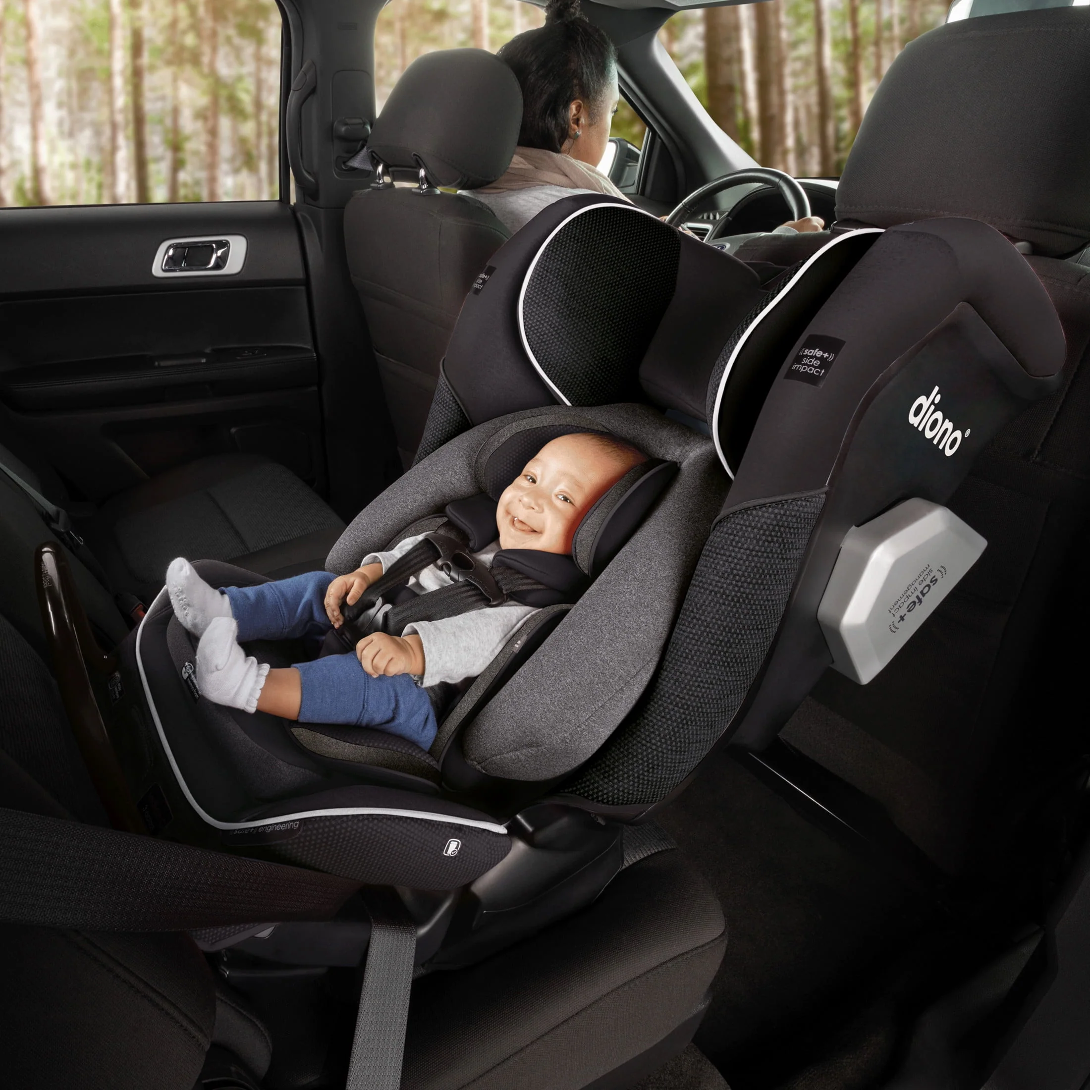 Diono Radian 3QXT SafePlus All-in-One Convertible Car Seat, Slim Fit 3 Across, Red