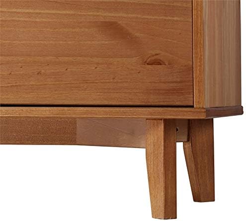 Allora Mid-Century Modern 6 Drawer Pine Wood Bedroom Double Dresser, Storage Drawer Console Organizer Closet Hallway for Living Room
