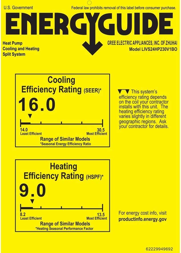 Gree 24,000 BTU 16 SEER LIVO+ Wall Mount Ductless Mini Split Air Conditioner Heat Pump 208/230V - Radiant Selections
