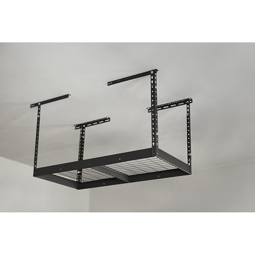 Klutch Gladiator Overhead Garage Storage Rack &mdash; Adjustable Height, 96in.L x 48in.D x 23&ndash;37in.H