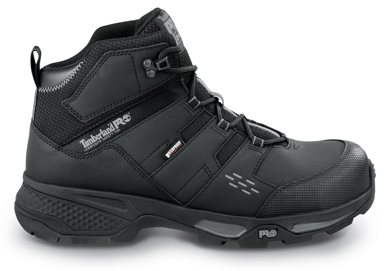 Timberland PRO  Switchback LT, Men's, Black/Grey, Comp Toe, EH, WP, Hiker Work Boot (7.0 M) - Curated Treasures Market