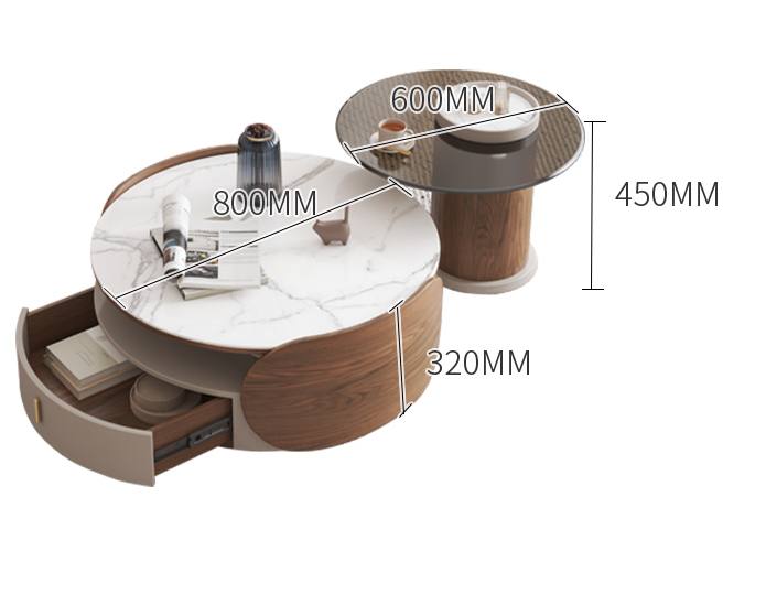 round coffee table coffee table living room household two-piece set