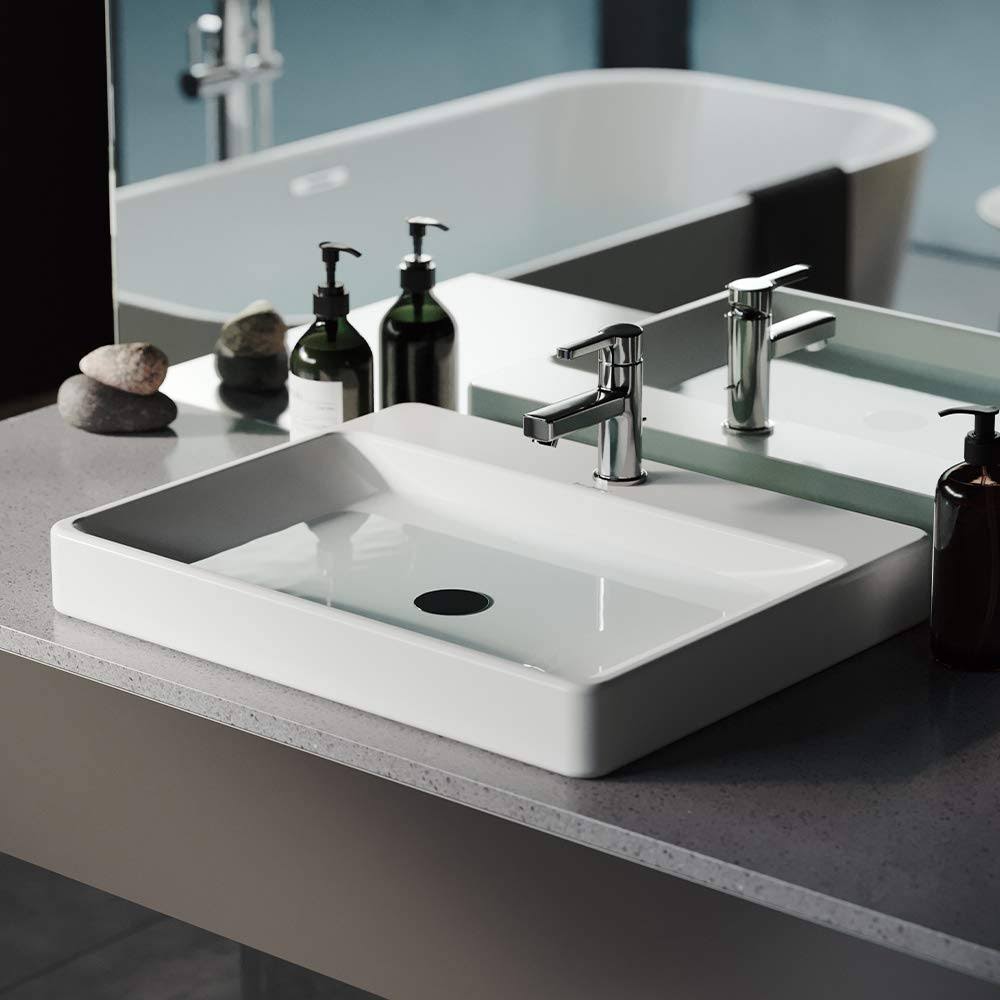 Carre Rectangular Vessel Sink (White), Swiss Madison SM-VS202