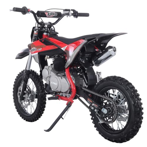 X-PRO X26 125cc Manual Clutch Dirt Bike Big Boys Pit Bike 125 Pitbike,Big 14"/12" Tires! (Blue)