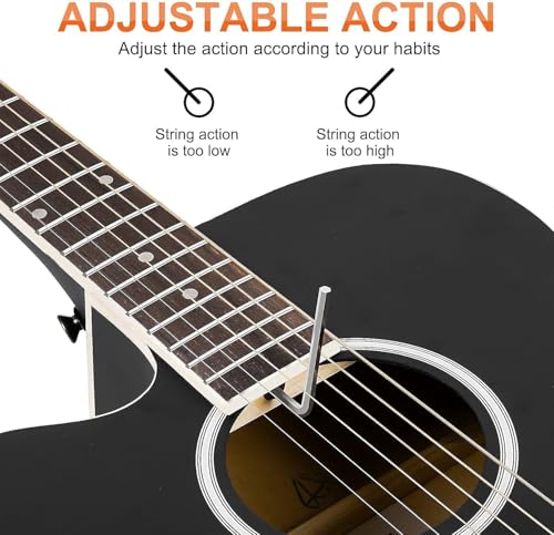 Vangoa 4/4 Acoustic Guitar for Beginner Adult Full Size Dreadnought Acustica Guitarra Bundle Kit Cutaway Starter Folk Guitar Set with Gig Bag, Picks
