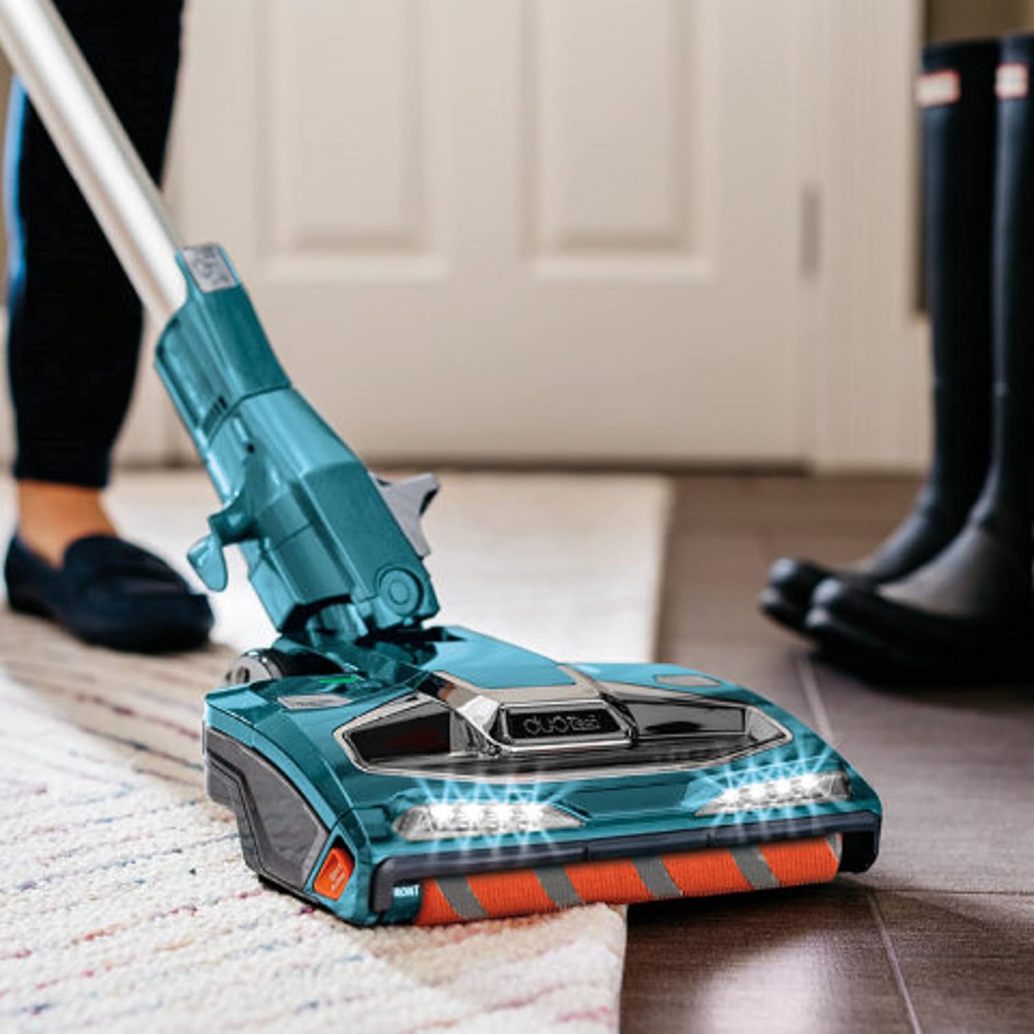 Shark Rocket DuoClean Ultra-Light Corded Bagless Carpet and Hard Floor with Hand Vacuum, Blue, Green (Renewed)