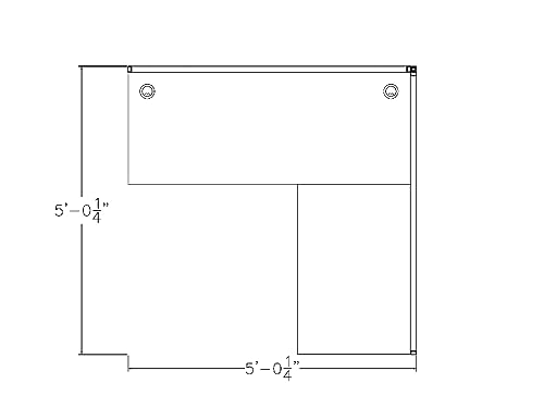 Private Office Divider | Single L-Shaped Cubicle Workstation with Storage | SAPSlim Cubicle Collection | 5x5x65 H | White