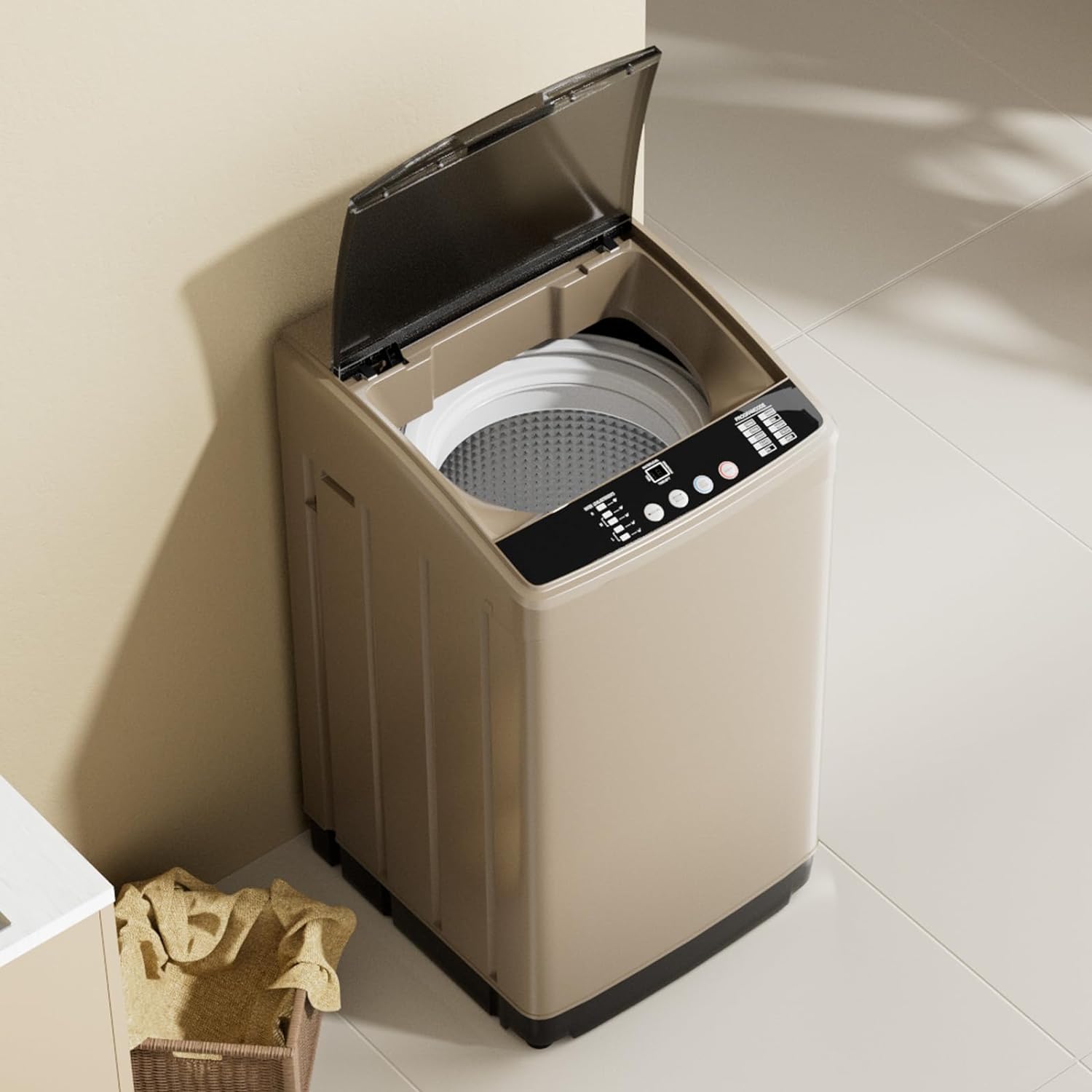 TABU Full-Automatic Washing Machine with Dryer, 2.5 Cu Ft Portable Washer with Drain Pump, 19LBS Automatic Washer Machine with 10 Wash Programs