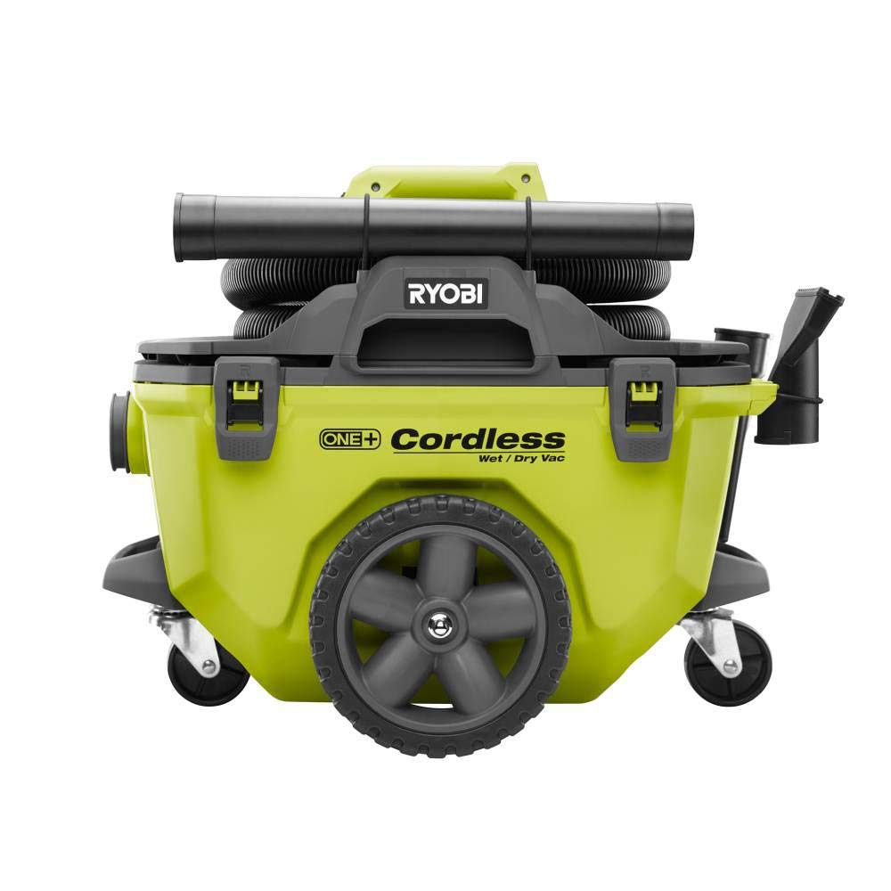 Ryobi 18-Volt ONE+ 6 Gal. Cordless Wet/Dry Vacuum (Bare-Tool) with Hose, Crevice Tool, Floor Nozzle and Extension Wand - Smart Home Appliances