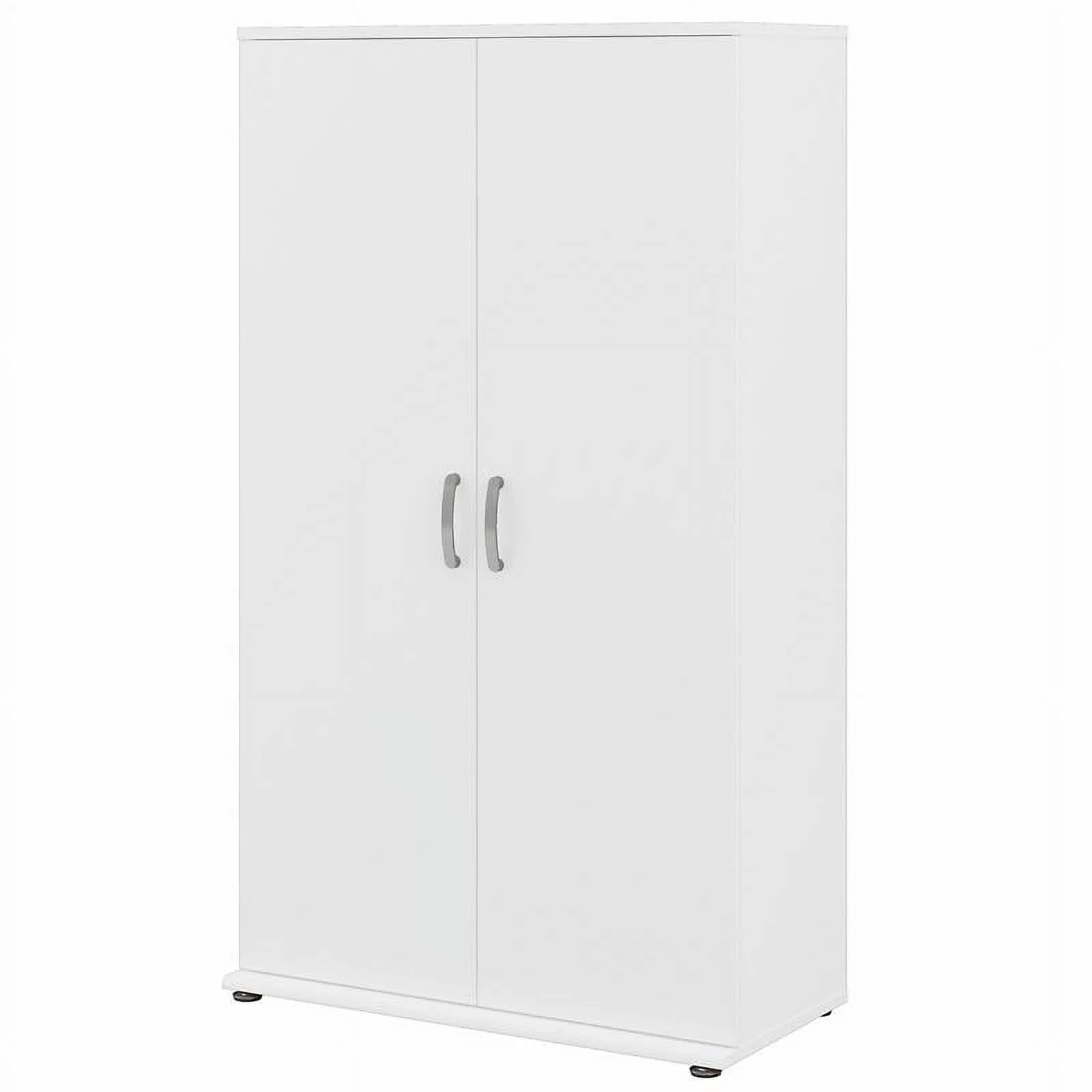 Universal Tall Linen Cabinet with Doors in White - Engineered Wood