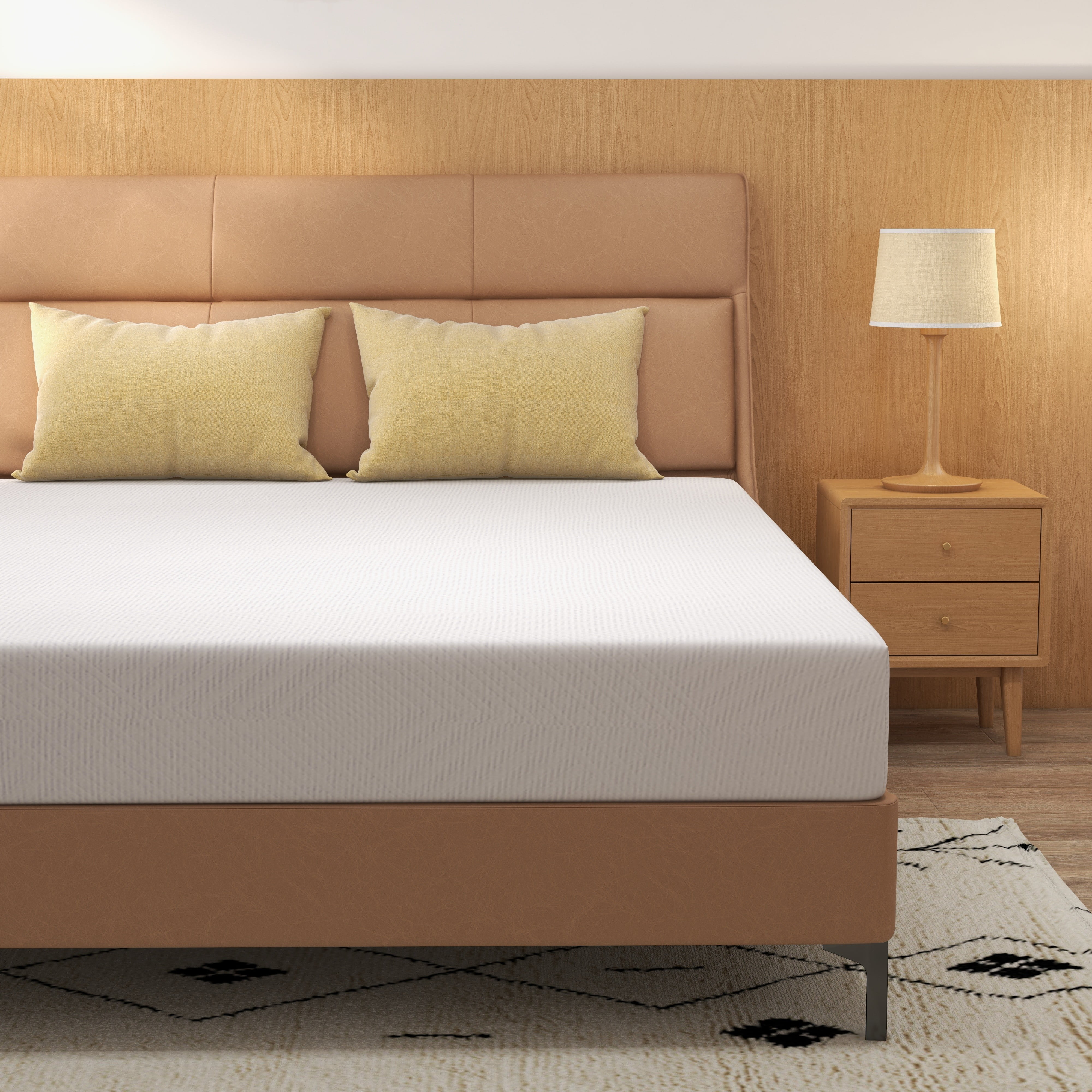 8 inch Full Size Green Tea Cooling Memory Foam Mattress in a box, Medium Feeling, Cooling Gel Infused,Made in USA, White - Radiant Selections