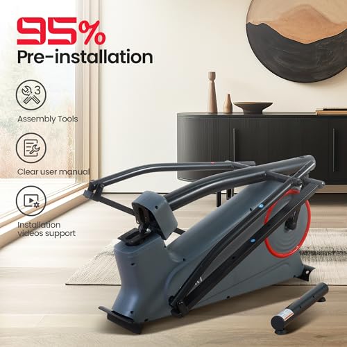Elliptical Exercise Machine Elliptical Machine for Home with 8 Levels Adjustable Resistance LCD Monitor Pulse Monitor 13IN Stride 300 LBS Weight