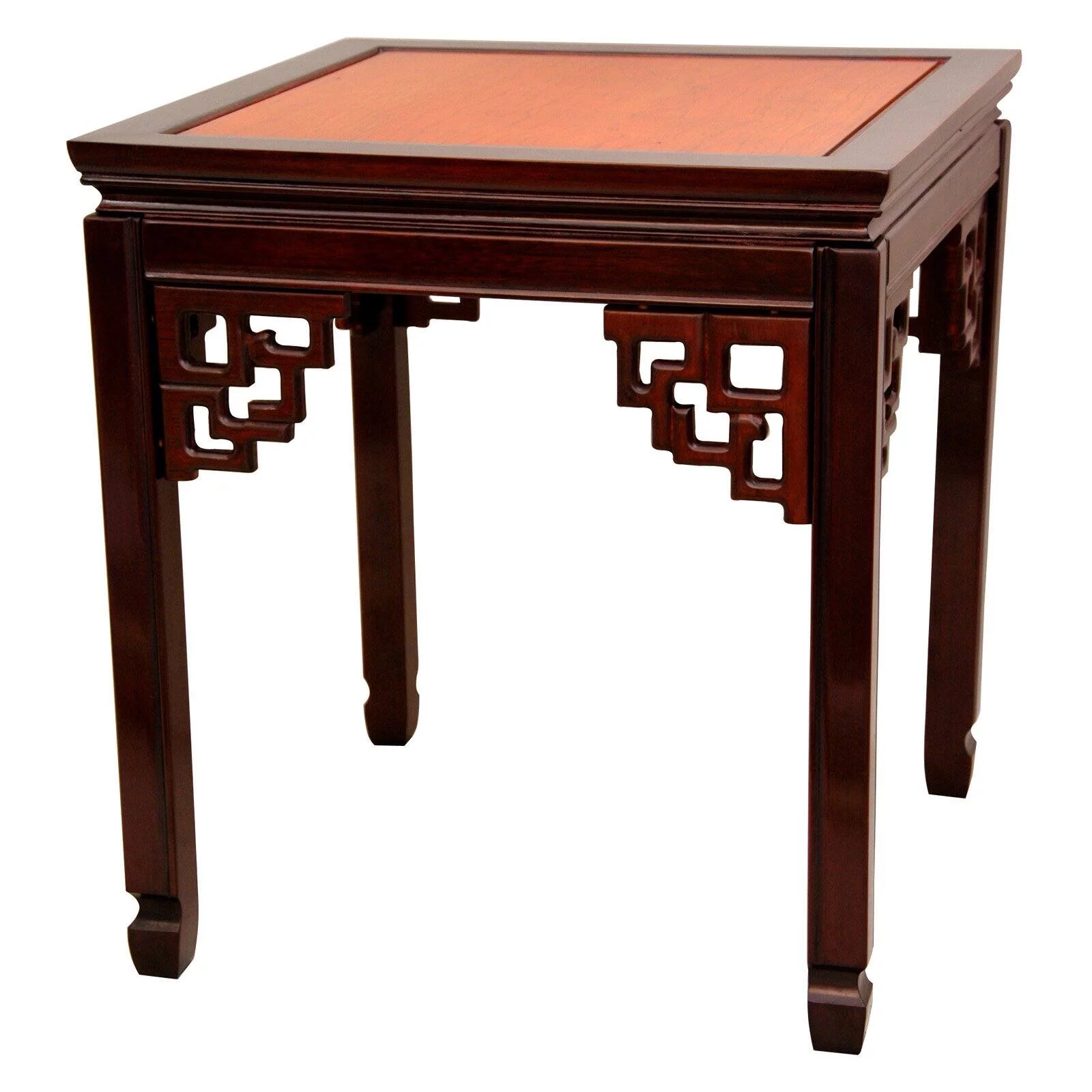 Oriental Furniture Rosewood Square Ming Table, Two-tone