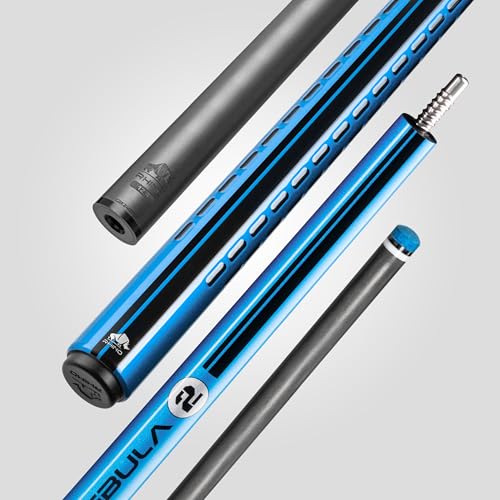 RHINO Nebula 2 Pool Cue - 100% Carbon Fiber Shaft & Composite Butt. Time Crystal Tip, Pro Taper Design, 12.4 mm,12.8 mm. 3/8-8 Joint