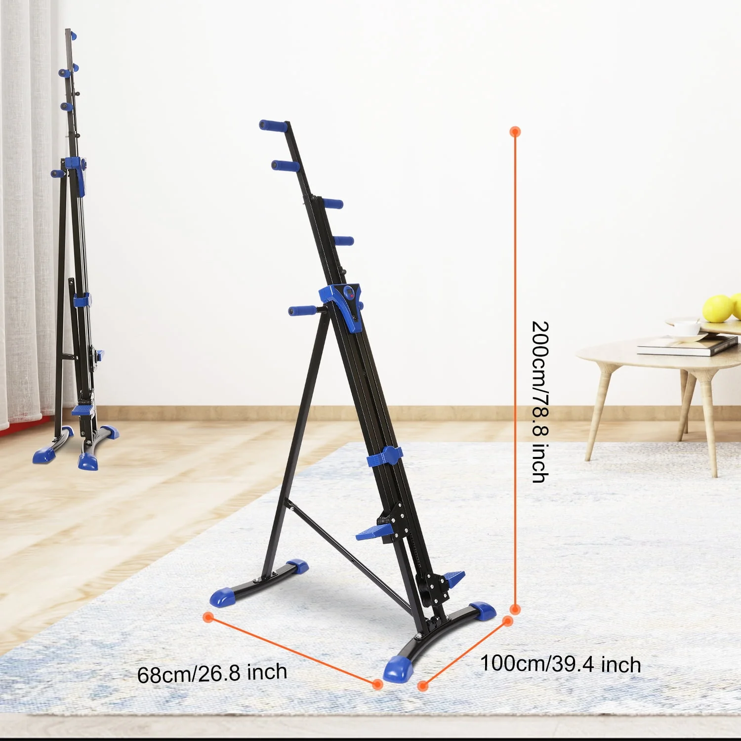 VIBESPARK Vertical Climber and Folding Indoor Exercise Fitness Stair Stepper Machine for Office, Home and Gym