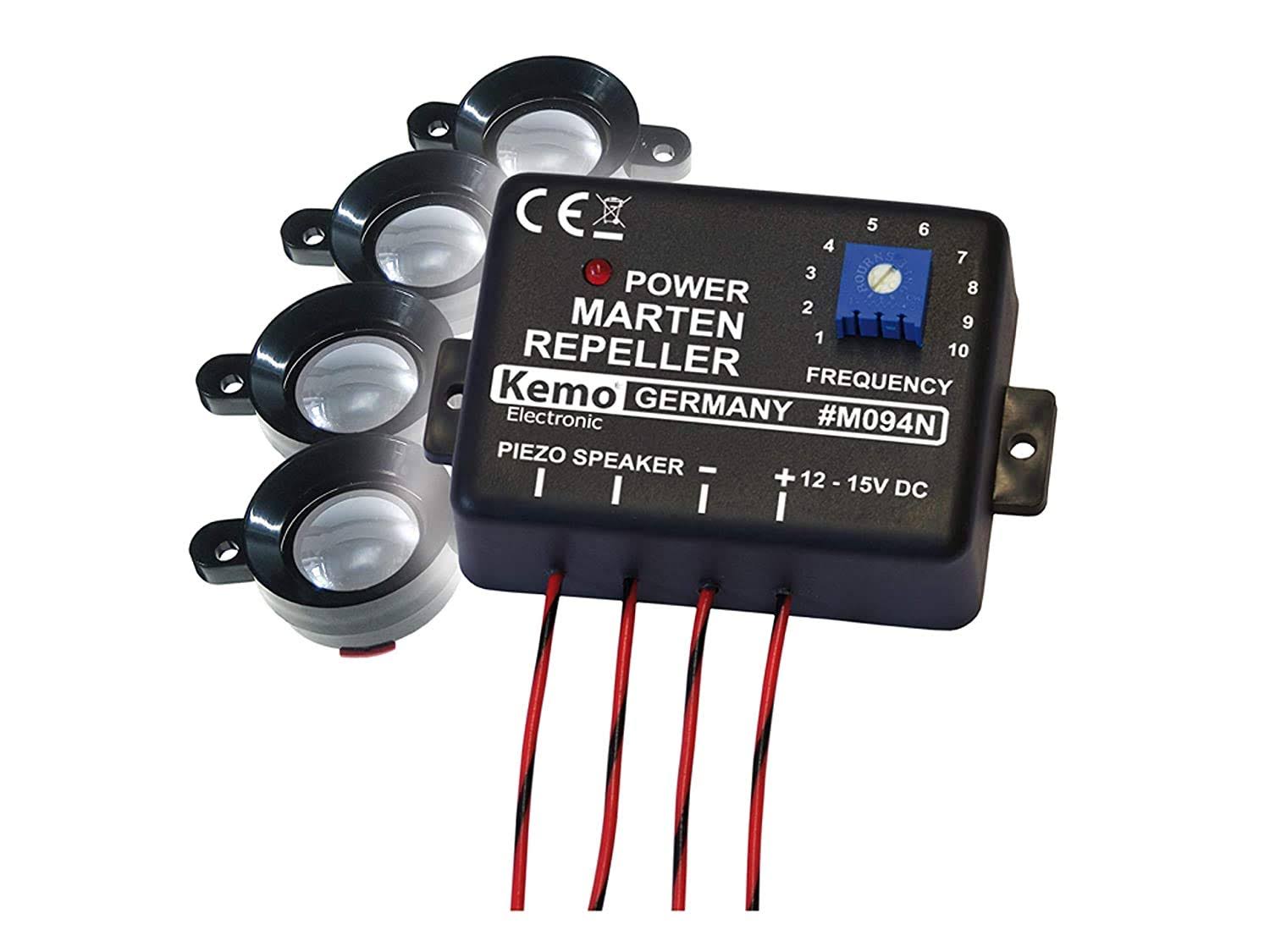 Kemo M094N Marten Stopper Scares Away Martens and Other rodents with Strong, Pulsating Ultrasonic Tones with 4 Speakers