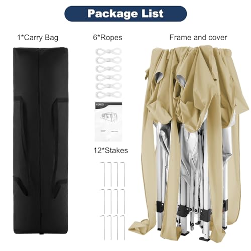 COBIZI Canopy 10x20 Pop Up Canopy Tent with 6 Sidewalls Party Tents for Parties Weddings Backyard Waterproof Canopy Outdoor Commercial Canopy Event