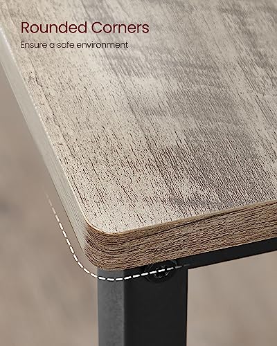 VASAGLE Kitchen Island with 3 Shelves, 47.2 Inches Width Kitchen Shelf with Large Worktop, Stable Steel Structure, Industrial, Easy to Assemble