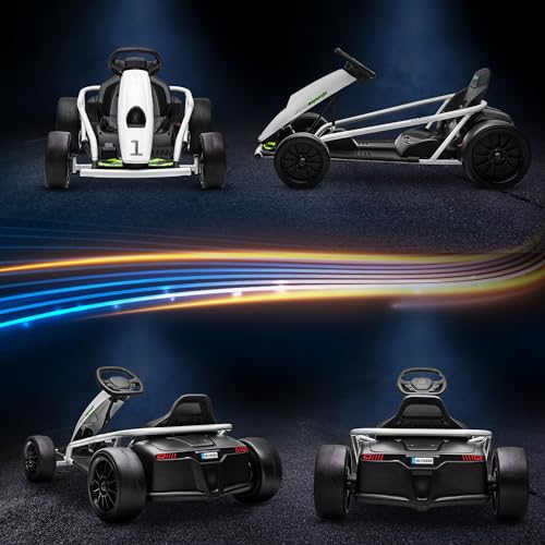 Aosom 24V 8.1 MPH Electric Go Kart, Drifting Car Battery Powered Ride on Toy Outdoor with Slow Start, Music, Horn Honking and Safety Belt