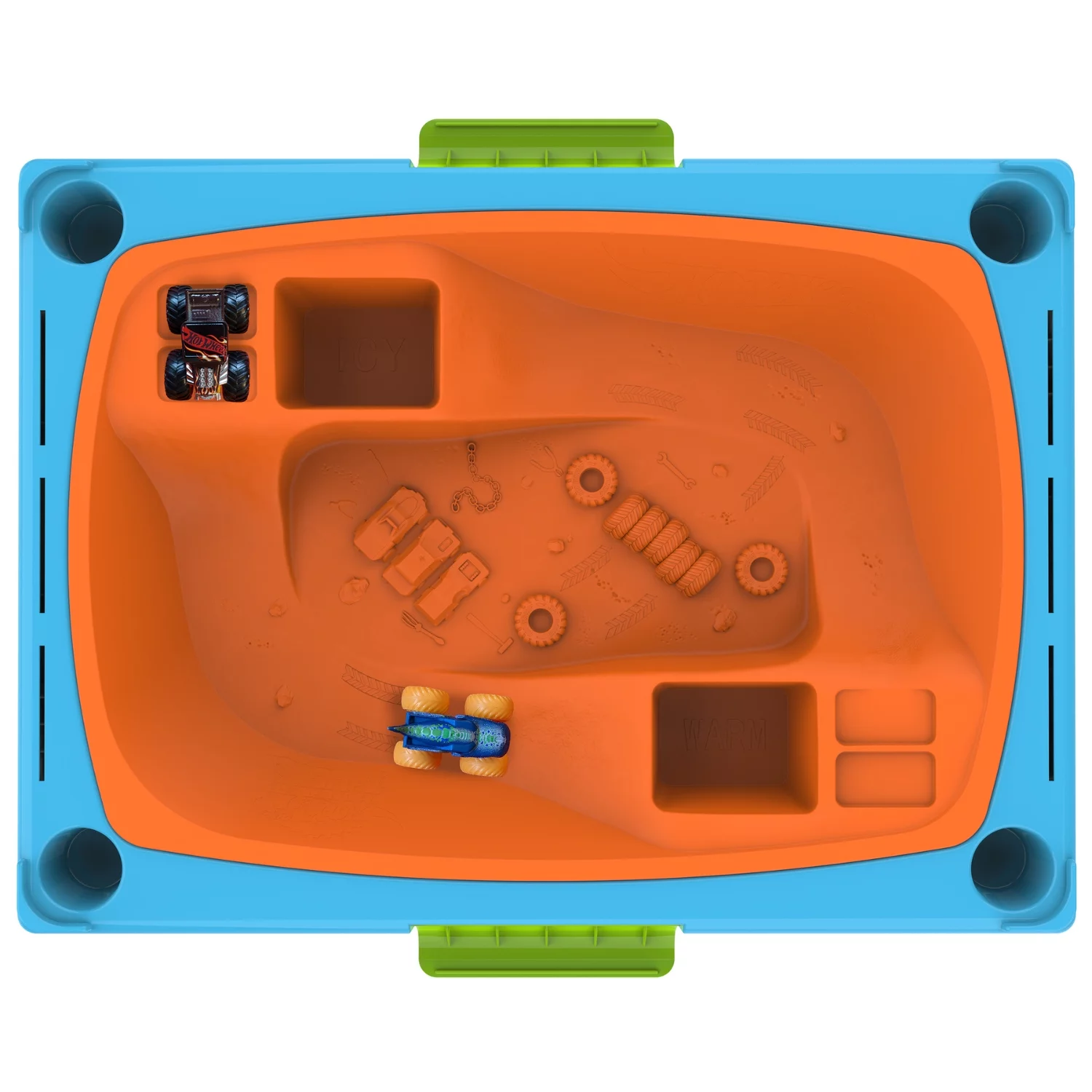 Hot Wheels Monster Trucks Splash and Crash Arena, Activity Playset, Plastic Water Table, for Children 3+