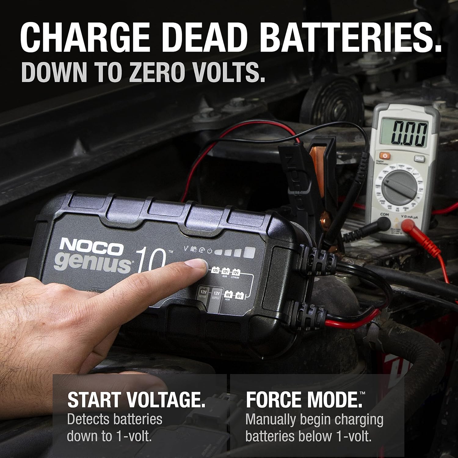 NOCO GENIUS10, 10-Amp Fully-Automatic Smart Charger, 6V and 12V Portable Battery Charger, Battery Maintainer, Trickle Charger