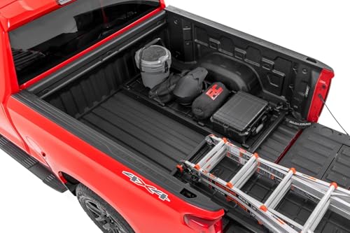 Rough Country Truck Bed Cargo Storage Tray - Fits All Popular Pickup Trucks, Organizer with Slide Out Design for Easy Tailgate Access, Black