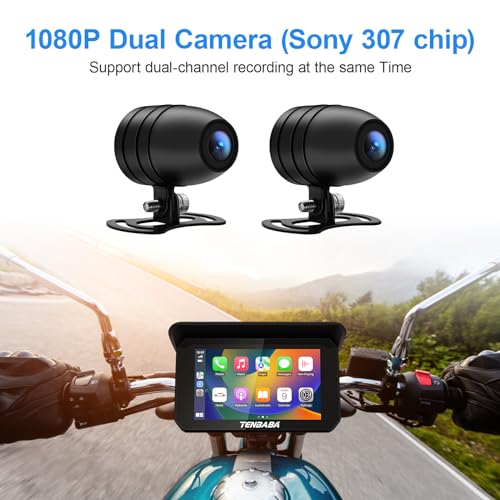 Professional Motorcycle Camera, Motorcycle Carplay & Motorcycle Android Auto, Motorcycle Dash Cam, 5" Motorcycle GPS Navigation, Motorcycle TPMS