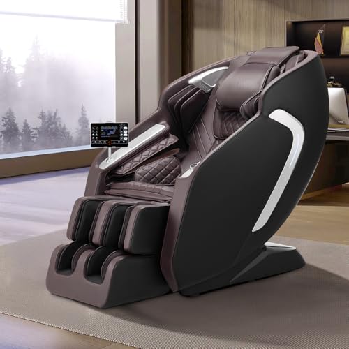 VEVOR Massage Chair, 4D Full Body Zero Gravity Recliner with SL Track, Yoga Stretch, AI Voice Control, Heat, Foot Roller, Retractable Pedal