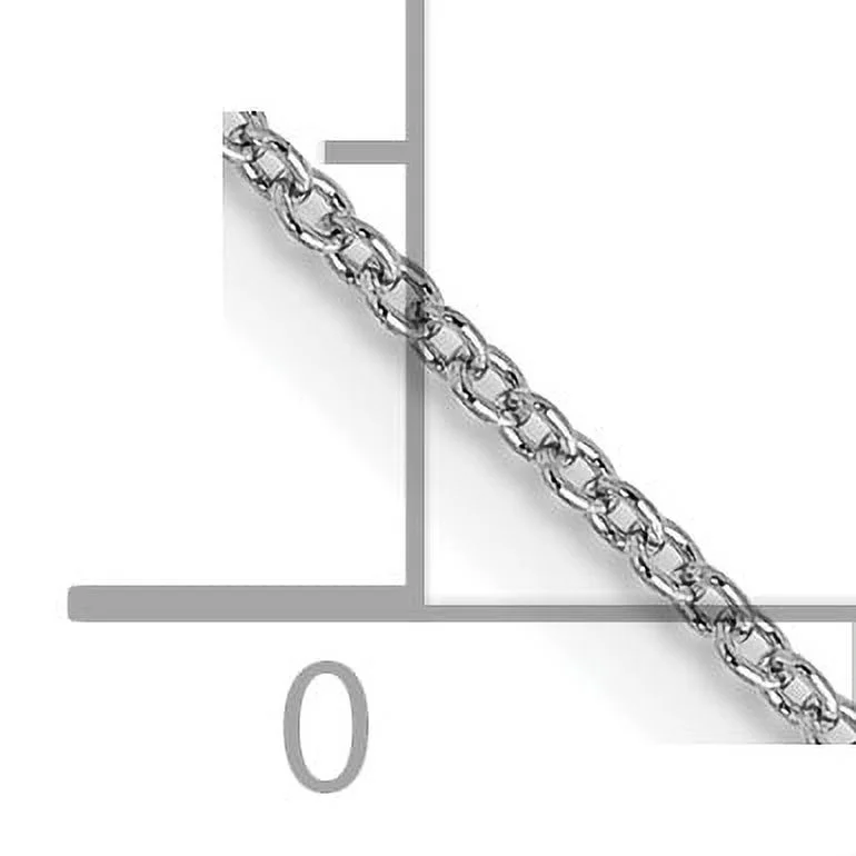 Carat in Karats 14K White Gold Ultra-thin Cable With Spring Ring Clasp Chain Necklace (16 Inches x 0.9mm)