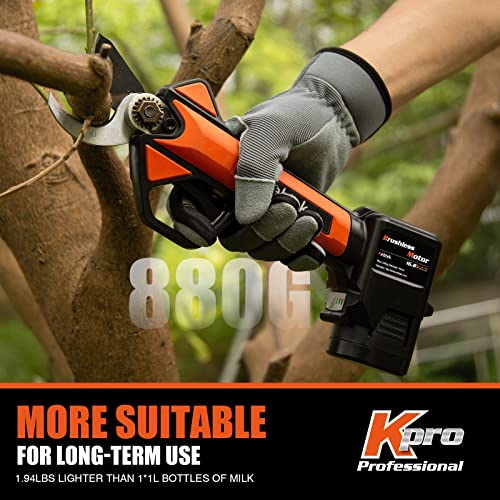 Electric Pruning Shear, Kebtek Cordless Electric Pruner Heavy Duty Electric Branch Cutter Brushless Motor with 2PCS 2500mAh 8-10H Working Time