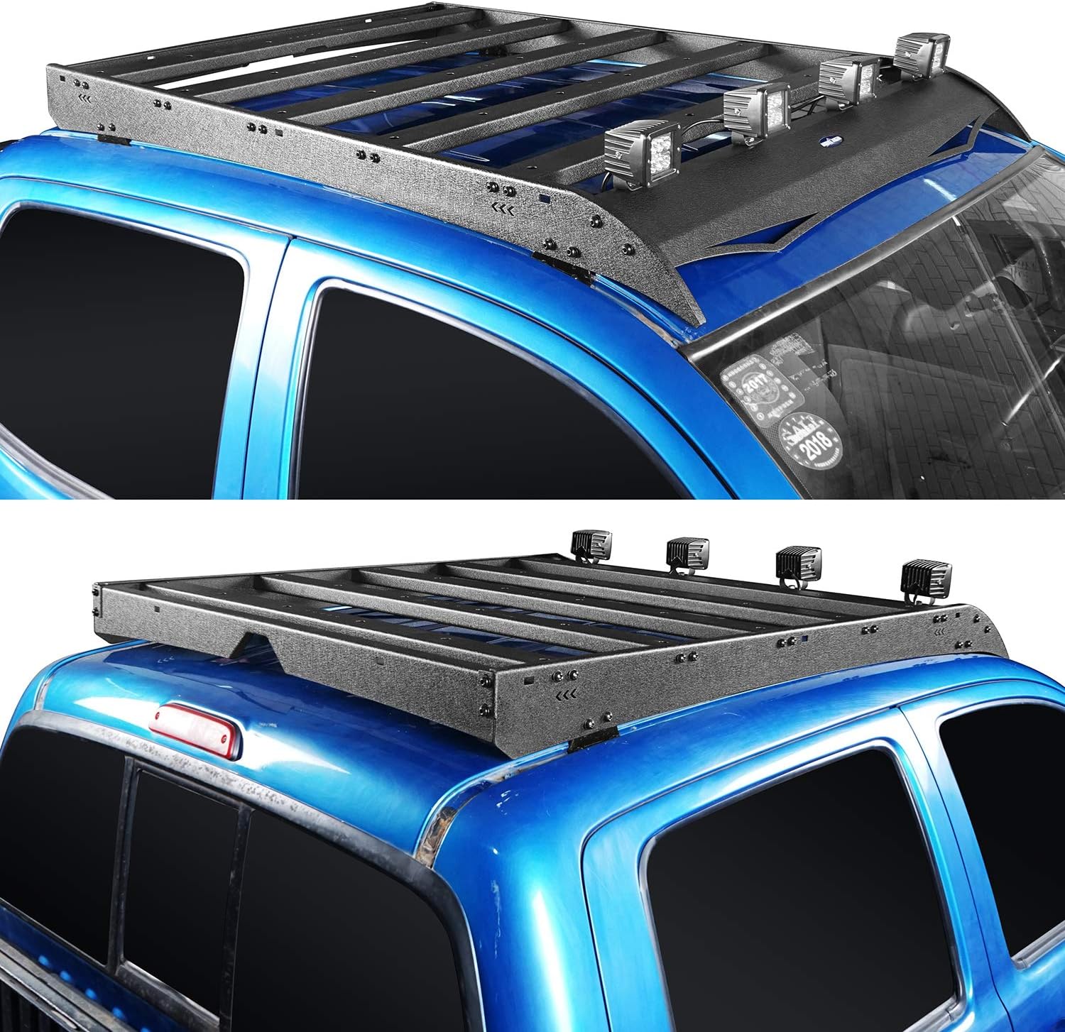 Hooke Road Steel Roof Rack Cargo Carrier for Toyota Tacoma 2005-2022 Double Cab Truck
