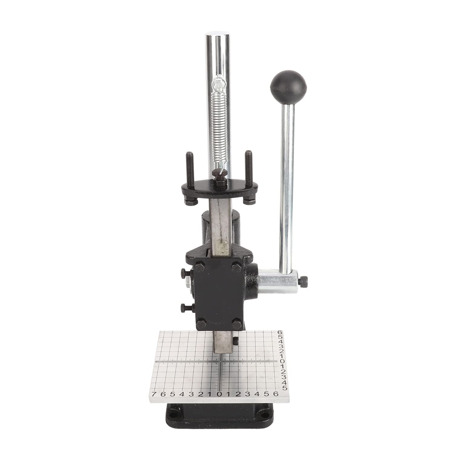 AIWFL Leather Hole Puncher Hand Punching Machine with Drill Chuck DIY Leather Craft Press Punching Holes Tool with Aluminum Plate with Scale Table