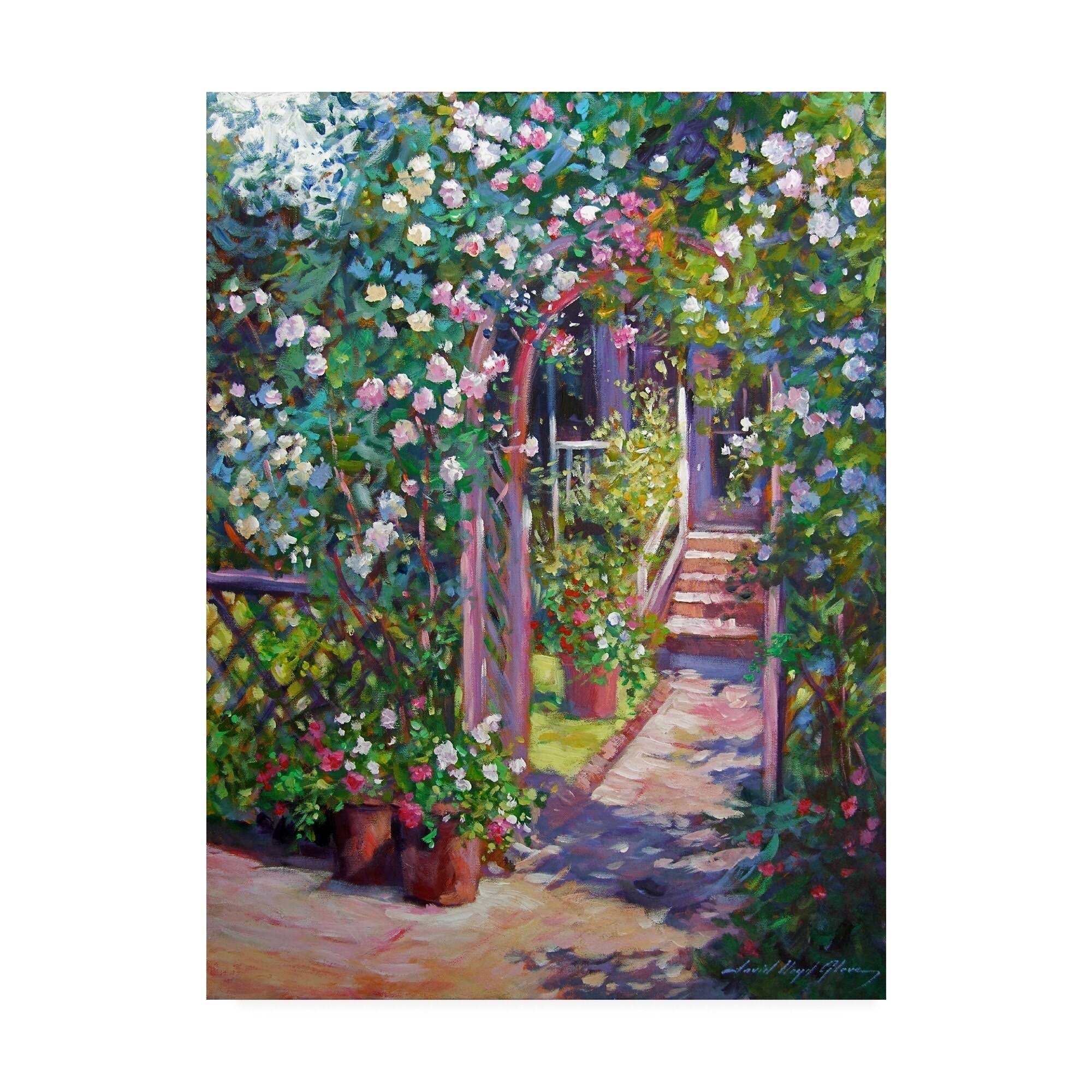 David Lloyd Glover 'Rose Cottage Gate' Canvas Art - 24x32