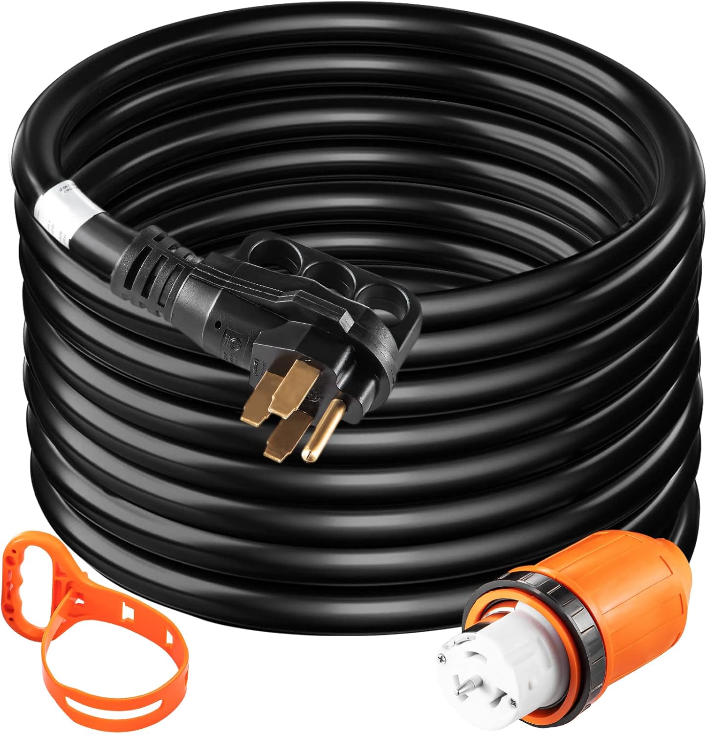 VEVOR Generator Cord, 15' Generator Power Cord w/ Plug in & Out Pin of Inlet Box Side, 50AMP SS2-50R/CS6375 Style Inlets Cable