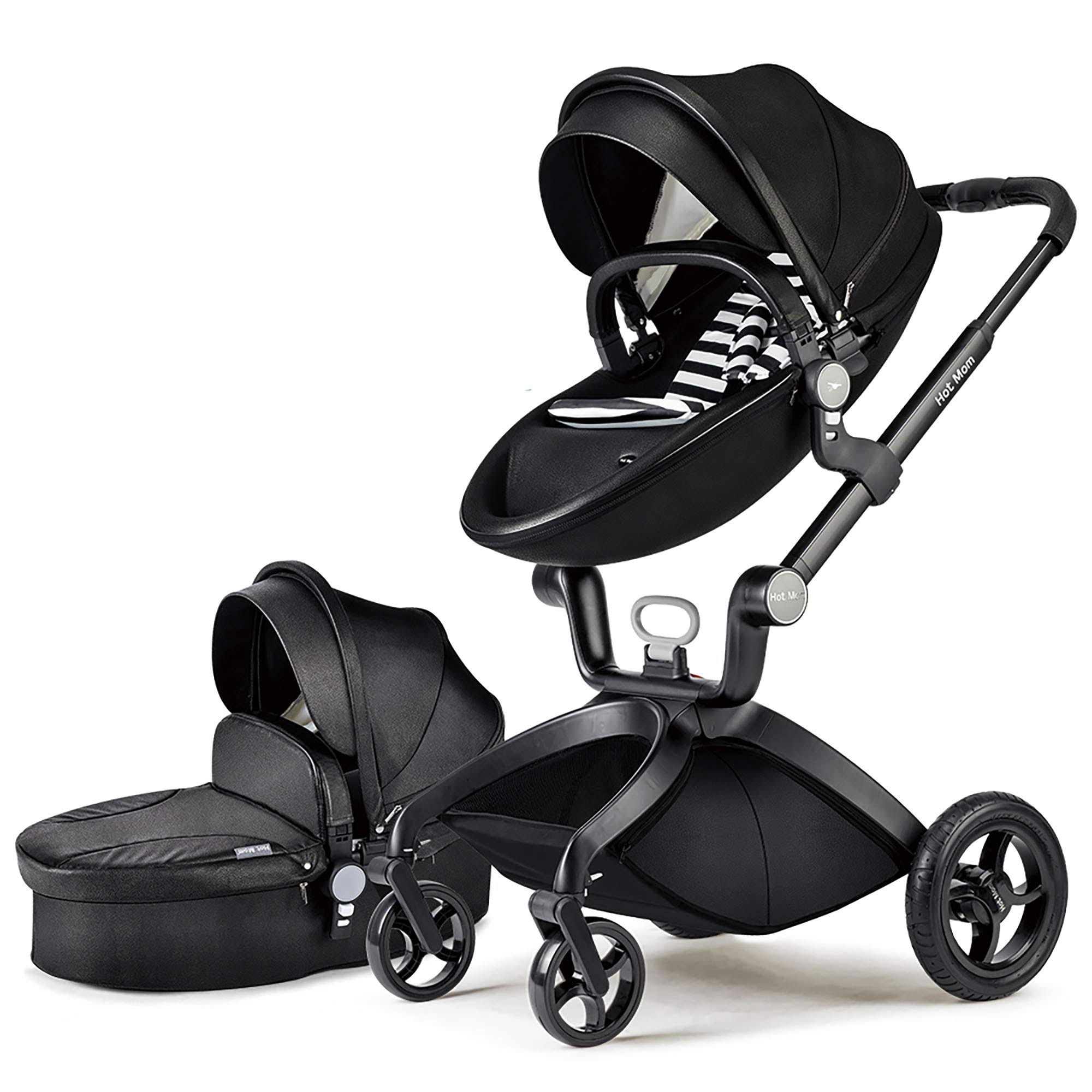 Hot Mom Baby Stroller 2020, Carriage with Bassinet Combo,Black