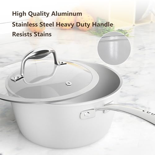 COOKSMARK 10 Piece Hammered Copper Cookware Set with Nonstick Coating, Induction Pots and Pans Set Dishwasher Safe