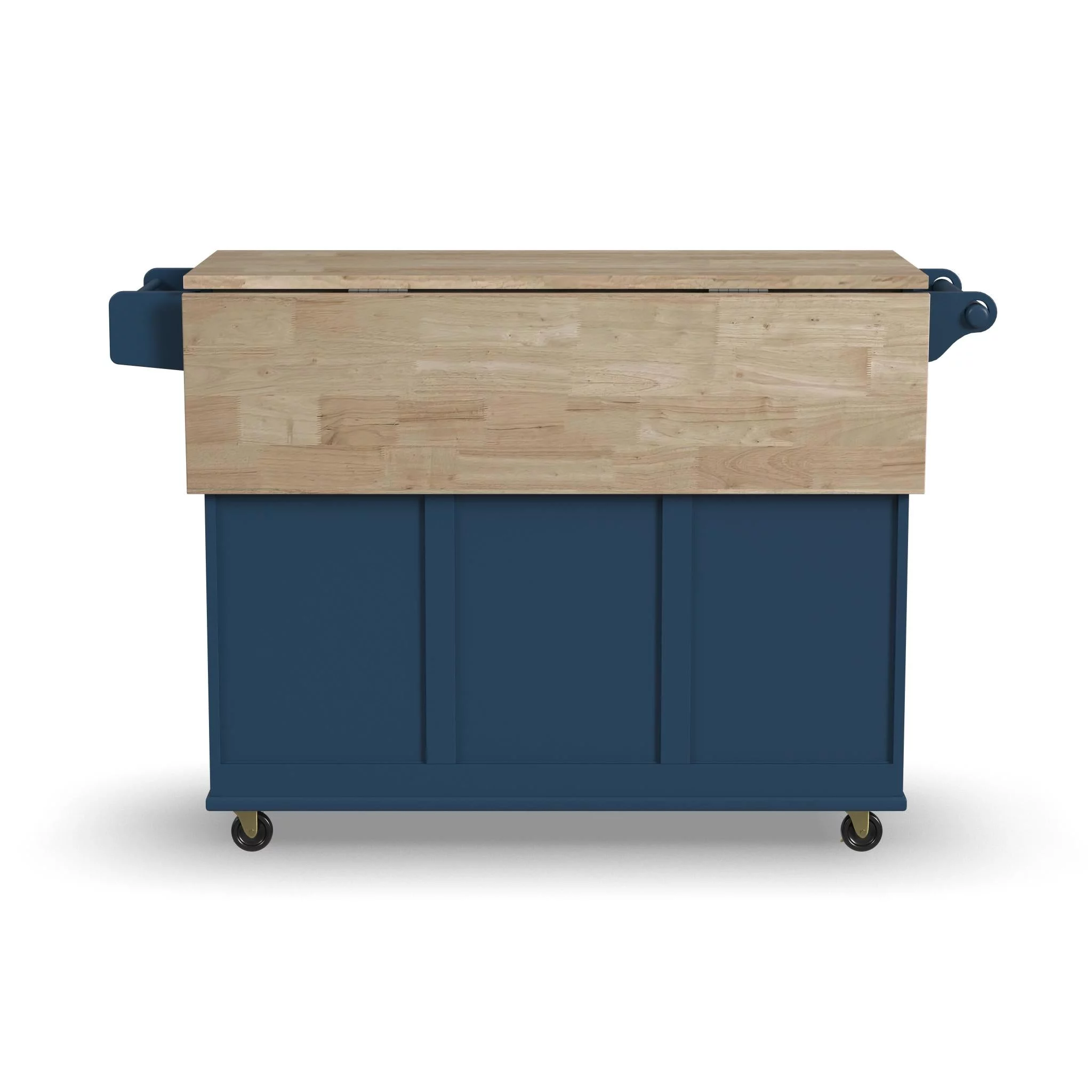 Homestyles Dolly Madison Traditional Engineered Wood Kitchen Cart in Blue/Brass