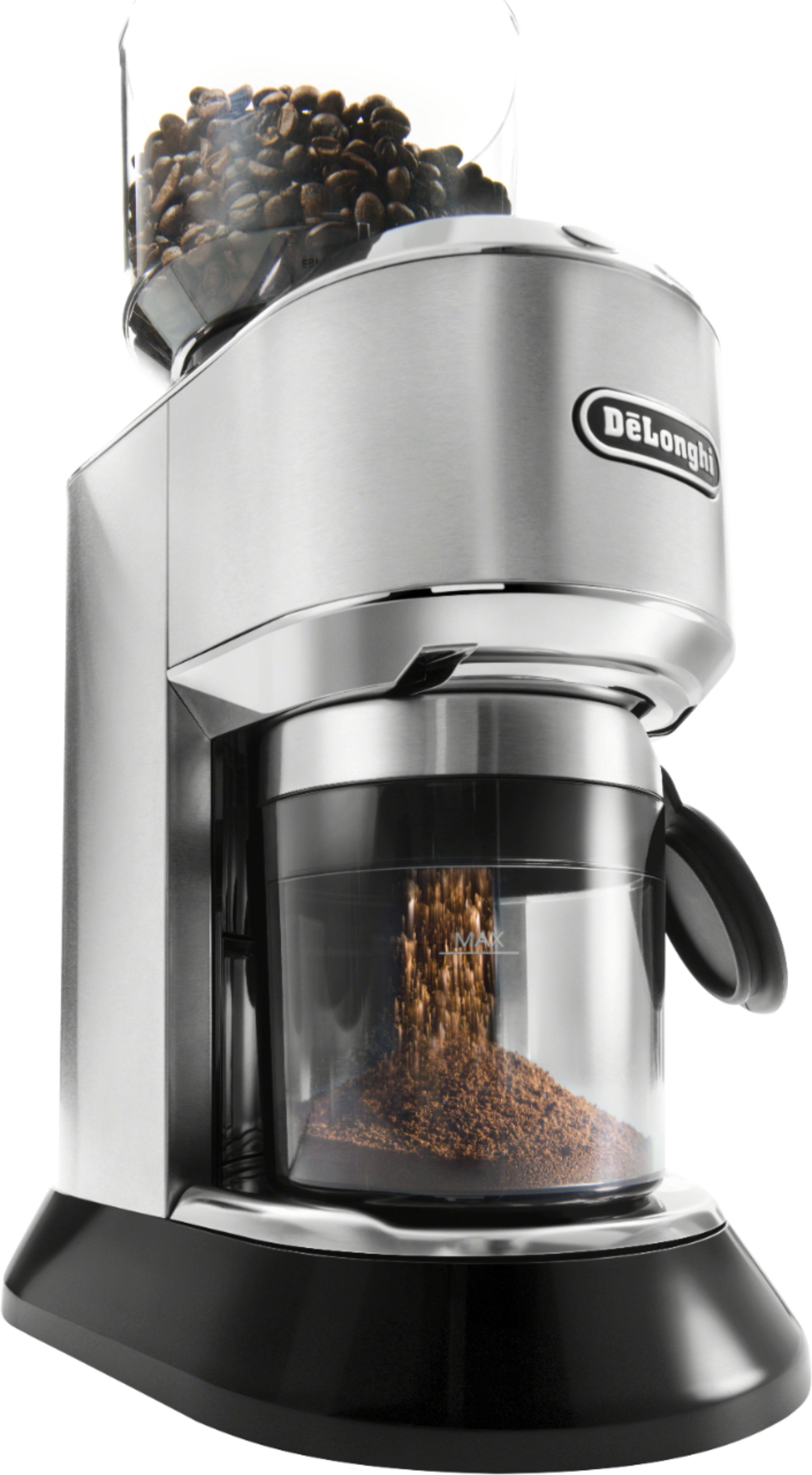 DeLonghi America KG521 Dedica Conical Burr Grinder with Porta Filter Attachment, Silver