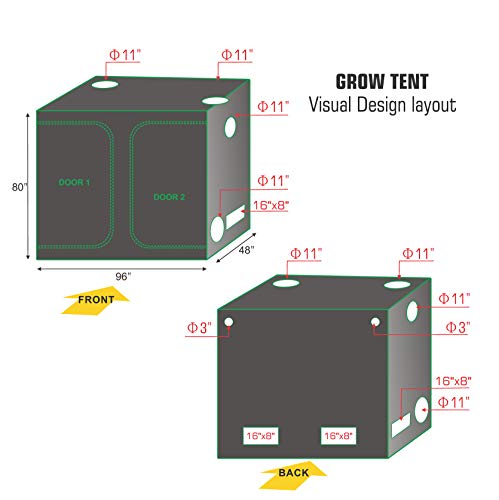 ConyLite Hdroponics Grow Tent Complete Kit, Indoor Mylar Grow Tent, New Tech APQ LED Grow Light Full-Spetrum