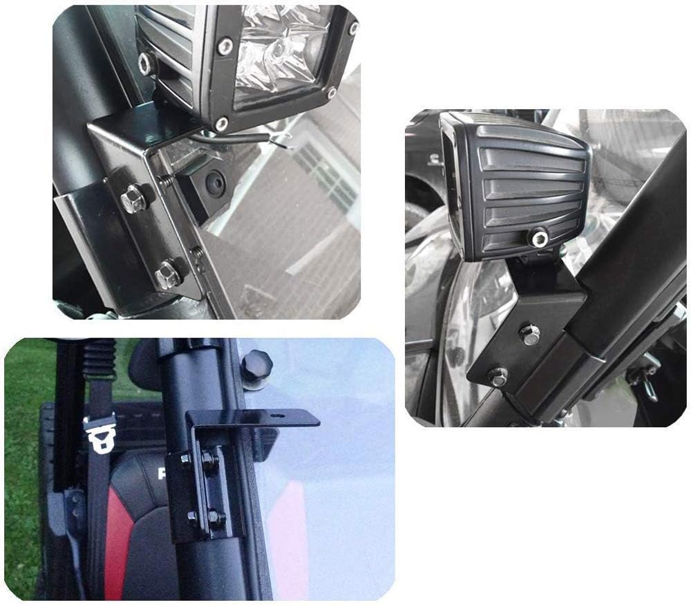 WeiSen LED Light Bar Mount Windshield Kit 50 288W Curved Front Pillar Side 2x 18W 3 Cube Lights Brackets w/ 2x Wiring Kit Full Size Pro-Fit Cage