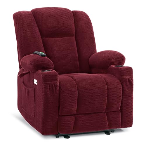 MCombo Zero Gravity Power Recliner Chair with Heat and Vibration Massage, Reclining Chair with USB & Type C Ports, Cup Holders for Living Room