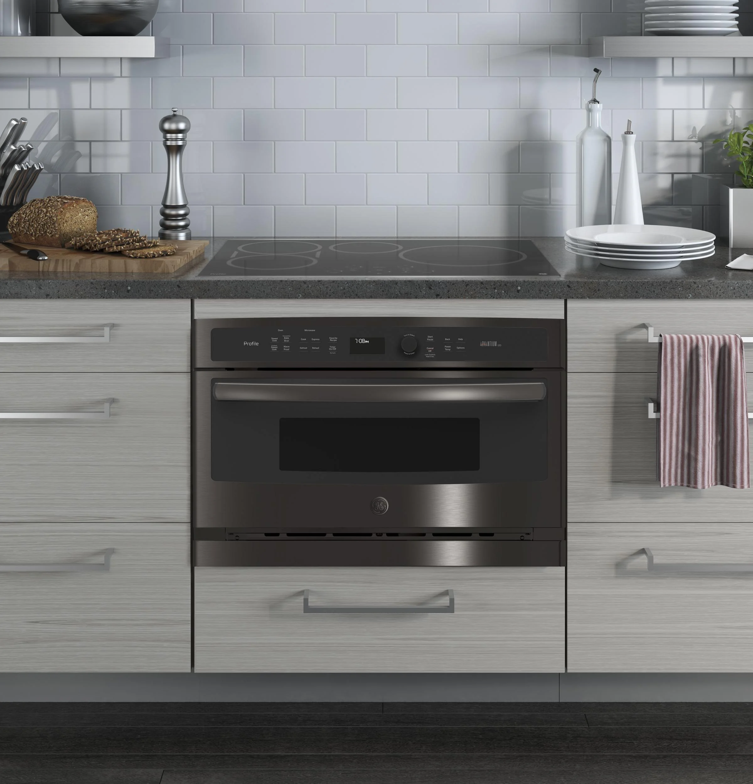 GE Appliances PSB9120BLTS Profile Advantium Series 30 Inch Electric Single Wall Oven Black Stainless Steel