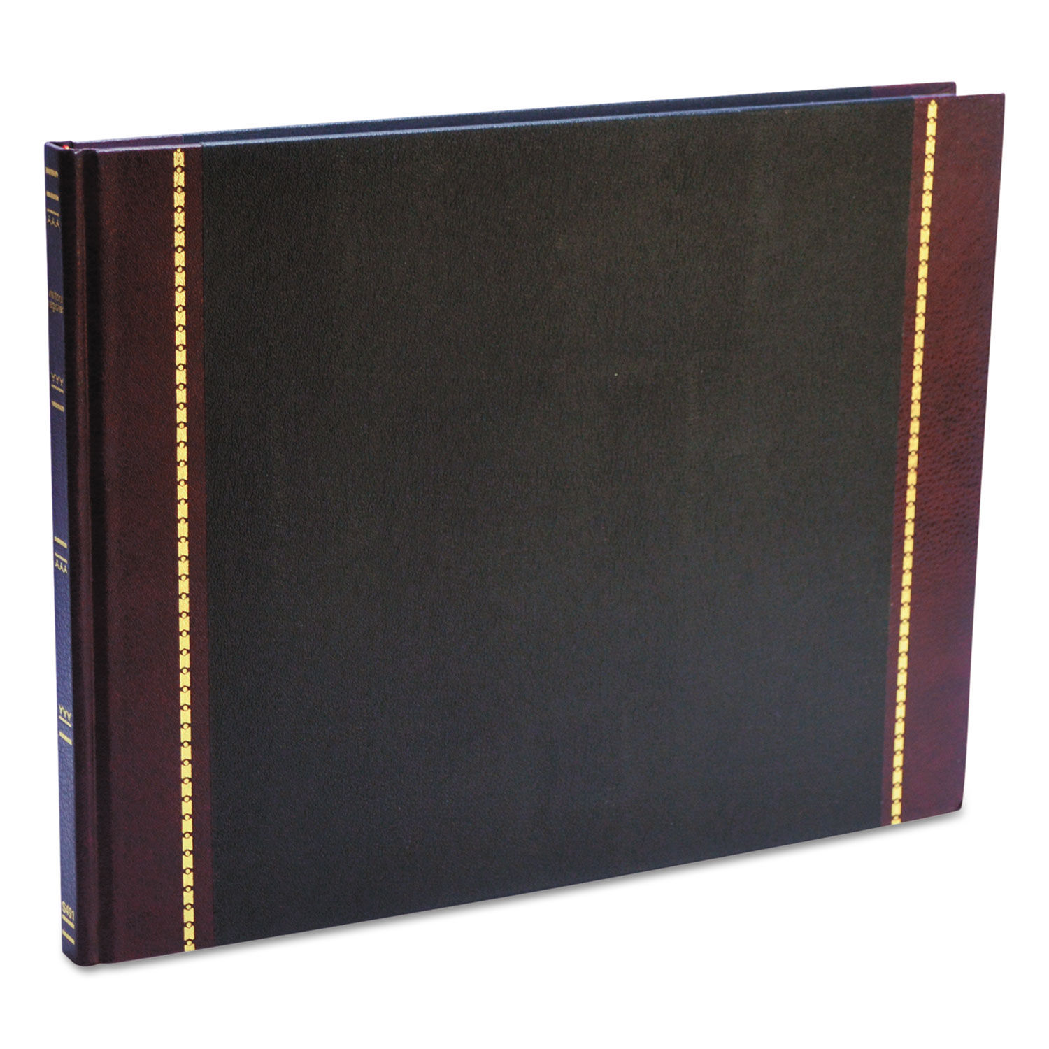 Wilson Jones Detailed Visitor Register Book 8 Column Format, Black Cover, 12.25 x 9.5 Sheets, 208 Sheets/Book