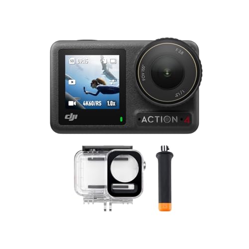 DJI Osmo Action 4 Standard Combo, 4K/120fps Waterproof Action Camera with a 1/1.3-Inch Sensor, Stunning Low-Light Imaging