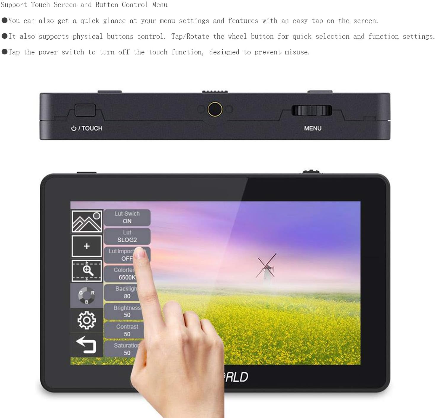 Feelworld F6 Plus 5.5 Inch 3D LUT Touch Screen 4K HDMI Field Monitor with Histogram, Peaking, Embedded Audio, Exposure, False Color, Zoom